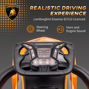 Passeggino 2-in-1 arancione per bambini con licenza, con funzione di spinta, vano portaoggetti, clacson, suono motore e volante - Giocattoli e deambulatori - Product Image 6