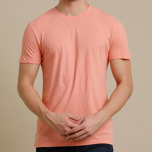 T-shirts de fitness pour hommes à manches courtes en coton 100% de haute qualité, jersey uni, tissu tricoté anti-plis, logo personnalisé OEM - Product Image 1