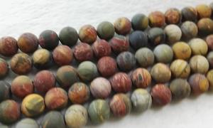 Cuentas redondas de jaspe rojo mate natural de la serie Full Strand para la fabricación de joyería DIY - Product Image 2