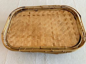 Durable and stylish rattan material serving tray with a handcrafted weave pattern for natural elegance in home interiors - Product Image 5
