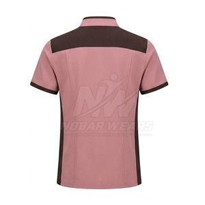 Professional Healthcare <b>Scrub</b> <b>Top</b> With Half Zip Front Short Sleeves Stand Collar And Comfortable Everyday Work Design - Product Image 4