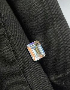 natural faceted <b>rainbow</b> moonstone octagon cut. - Product Image 1