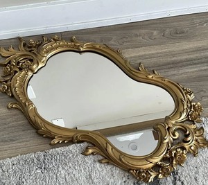 Vintage Gold <b>Mirror</b> - Syroco Floral, Wall hanging - Product Image 3