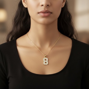 Diamtrendz Lucky Number 8 Hiphop Rhodium Plated 925 Silver Zircon <b>Pendant</b> Chain with 10K/14K/18K <b>Solid</b> <b>Gold</b> Options - Product Image 3