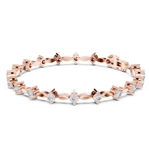 Ensemble de bracelets de luxe abordable en diamants de laboratoire taillés, en or rose massif 18 carats plaqué rhodium, 2,09 carats, pour usage quotidien, bureau, mariage, fiançailles - Product Image 1