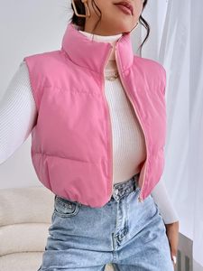 เสื้อกั๊กพัฟเฟอร์แบบเรียบสำหรับผู้หญิง ขายส่ง แบบไม่มีแขน ซิปหน้า บุใยดาวน์ แจ็คเก็ตฤดูหนาว เสื้อคลุมกันหนาว - Product Image 3