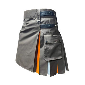 กระโปรงกิ๊ลท์ทำงานแบบพันรอบตัว ผ้าผสมไฮแลนด์ แต่งกระเป๋าคาร์โก้ สายหนังสไตล์สก็อต สำหรับผู้หญิง ปี 2026 ขายส่ง - Product Image 4