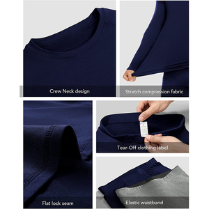 RABUSH SPORTS Conjunto de Ropa Interior Larga para Hombre, Invierno, Grueso, Alta Calidad, Manga Larga, Logotipo Personalizado, Tela de Forro Polar - Product Image 5