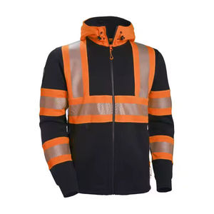 Custom Men's Hi-<b>Visibility</b> Workwear <b>Jacket</b> Windproof Waterproof Breathable CE Certified <b>Softshell</b> Fleece Lining Needle Detection - Product Image 4