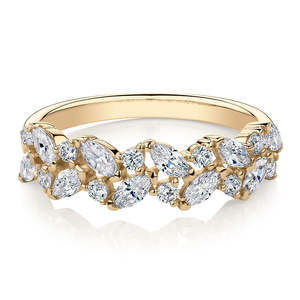 Anillo de Boda Apilable con Diseño de Hojas y Ramas, de Oro Blanco de 14K con Rodio, con Diamante Cultivado en Laboratorio de Corte Marquesa de 1.15 CT, Certificado IGI - Product Image 5