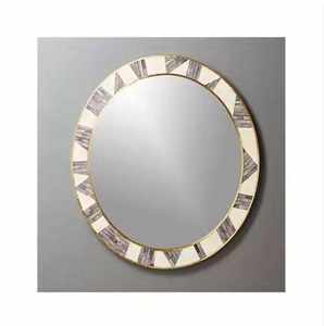 Cadre de miroir en os incrusté, design floral, artisanal, moderne, écologique, décoration murale de luxe pour chambre à coucher et salon - Product Image 5