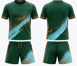 Conjunto de Uniforme de Fútbol Sublimado Personalizado, Camiseta y Pantalones Cortos, Transpirable, de Secado Rápido, Poliéster, Unisex para Adultos, con Nombre de Equipo Personalizado - Product Image 1