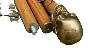 Canne de marche pliante en bois artisanale, style steampunk vintage, décorative, pour cosplay, sport, remise de diplôme, Noël, Halloween - Product Image 3