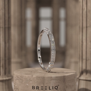 Anillo de Oro Sólido de 14K con Diamantes Cultivados en Laboratorio, Estilo Vintage Minimalista, Apilable, Joyería Moderna para el Día a Día para Mujer - Product Image 1