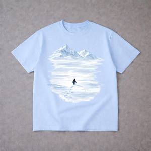 T-shirt Lone Penguin Walking To The Mountain, t-shirt graphique tendance avec pingouin, t-shirt de randonnée pour aventureur - Product Image 2
