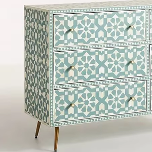 Mesa Consola Decorativa con Incrustaciones de Hueso, Diseño Art Deco, Mueble Elegante Hecho a Mano - Product Image 2
