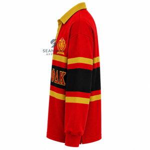 NSPDK Camiseta de rugby extragrande para mujer con bloques de color, manga larga, cuello polo, bordado de letras griegas, jersey universitario - Product Image 3
