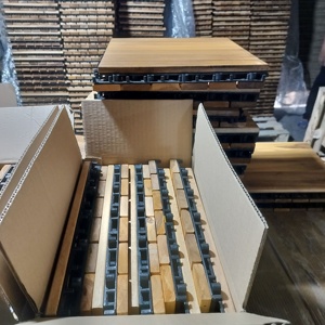 Carreaux de sol imbriqués en bois bricolage 30X30 cm installation facile pour Patio intérieur balcon terrasse jardin étanche anti-dérapant brossé - Product Image 5