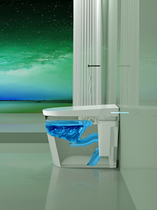 Ensemble WC intelligent mural de haute qualité pour salle de bain, noir/blanc, toilettes intelligentes avec réservoir dissimulé, WC suspendu pour projet hôtelier - Product Image 5
