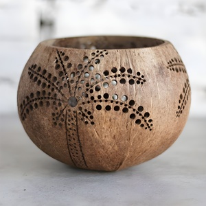 เชิงเทียนแบบยืนทำมือจากกะลามะพร้าว,ที่วางเทียนสำหรับตกแต่งงานแต่งงาน - Product Image 3