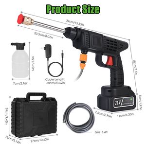 <b>Portable</b> Cordless Electric <b>Power</b> <b>Washer</b> High Pressure 400PSI Water Sprayer 0 Degree Car Cleaner - Product Image 5