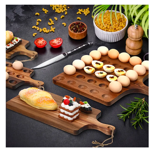 Bandeja de madera hecha a mano para huevos rellenos, estilo rústico, para desayuno, venta al por mayor - Product Image 4