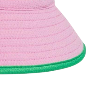 Sombrero de Pescador AKA Bucket Hat, Sombrero de Ala Ancha Bordado con Diseño Griego, de Algodón, para Verano, para Actividades al Aire Libre, Color Rosa - Product Image 4
