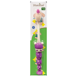 Brosse à dents pour enfants à poils souples, manche dessin animé violet rose, brosse à dents implantable pour usage domestique - Product Image 1
