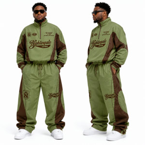 Ensemble de veste et pantalon pour homme, très vendu, deux pièces, veste 100% nylon, coupe-vent, imperméable, pour la course à pied et le sport - Product Image 5