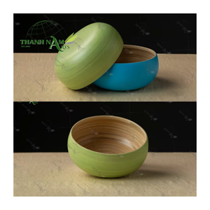 Customizable OEM/ODM Reusable Ocean Leaf Bamboo Bowl Set Polished for Indoor and Outdoor Use for All Foods - Product Image 2