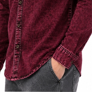 Chemise en jean délavé personnalisée pour homme, style vintage, logo personnalisé, tissu doux et respirant, poche poitrine, manches longues, design pour homme - Product Image 6