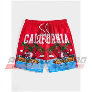 Shorts de sport pour homme en tricot rouge à séchage rapide, coupe classique, design uni - Product Image 4