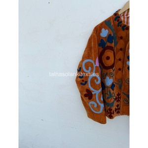 Uzbek <b>Women's</b> <b>Velvet</b> <b>Jacket</b> Handmade Floral Embroidery <b>Jacket</b> Inside Cotton Lining <b>Jacket</b> With <b>Women</b> Winter <b>Jacket</b> - Product Image 2