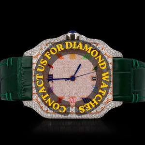 Montre Hip Hop tendance au design unique, sertie de cristaux brillants, pour homme, style streetwear, disponible à prix réduit. - Product Image 1