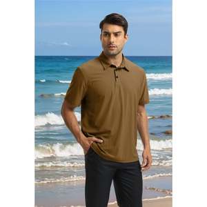 Camisa de Golf para Hombre, Marrón, Estampada, Transpirable, de Poliéster/Algodón, Tejido de Punto, Corte Regular, Uso Casual - Product Image 4