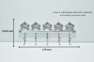 Royal Crown Design Metal <b>Wall</b> <b>Hook</b> Rack with 5 <b>Hooks</b> for Home Decor <b>Key</b> Holder Coat & Towel Hanger Available at Affordable Price - Product Image 3