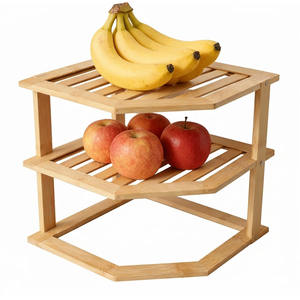 Estante de Almacenamiento de Cocina Moderno de Bambú de un Solo Nivel - Product Image 1