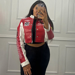 Blouson de baseball imprimé rétro américain à manches longues pour femme Truen 2026, sexy, avec nombril apparent, nouvelle collection automne-hiver, en Spandex, tendance - Product Image 6