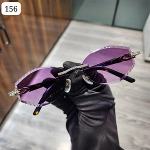 Purple Lens Glasses Hip Hop Rapper Style Classic Design Pass Diamond Tester <b>Round</b> Cut VVS Moissanite <b>Sunglasses</b> Wholesale Price - Product Image 1