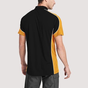 Chemise Homme Noire et Jaune Unie à Manches Courtes avec Boutons, Tissu Toile Sportif Séchage Rapide, Mélange Polyester/Coton, Personnalisable - Product Image 5