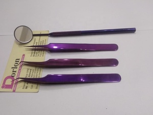 Pince à épiler d'extension de cils Plasma violet de haute qualité à 90 degrés pochette personnalisée pince à épiler en acier inoxydable de marque privée - Product Image 5