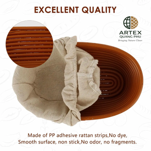 Juego de Bannetons Ovalados de Ratán Hechos a Mano para Fermentación de Pan, Naturales y Antiadherentes, Proveedor Vietnamita ARTEX QUANG PHU - Product Image 6