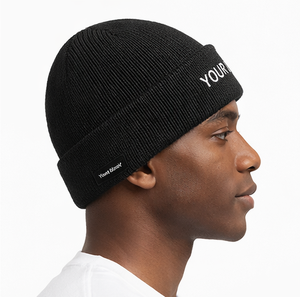 Custom Knit Beanie Hat OEM Classic Black Cuffed <b>Winter</b> <b>Cap</b> Wholesale Embroidered Custom Logo Acrylic Skull <b>Cap</b> - Product Image 2