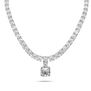 ผู้ส่งออกอินเดีย ได้รับการรับรองจาก IGI สร้อยคอเพชรทรง Asscher Cut เต็มเม็ด ทองคำขาว 18K สำหรับงานแต่งงาน ราคาโรงงาน - Product Image 4