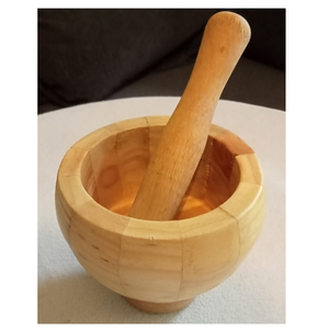Mortier et pilon traditionnels en bois pour 158 épices, écologiques, à action manuelle - Product Image 6