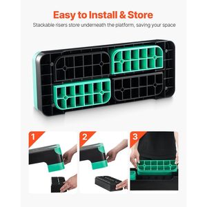 28 pollici allenamento aerobico Stepper Green Home Gym Cardio forza Trainer 4 riser superficie antiscivolo panca altezza passo passo piattaforma - Product Image 5