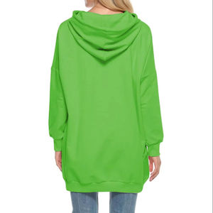 Sweat-shirt oversize à col roulé pour femme, couleur unie, tricoté, manches courtes, polaire, vêtement d'hiver, coupe classique, col rond, sweat à capuche long - Product Image 2