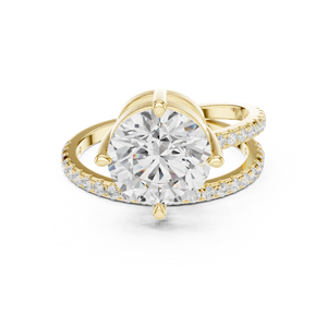 Bague de fiançailles Aries Jewel 3 carats en or 14K avec diamant de laboratoire taille ronde à tige fendue, rapport IGI VS1 E, pour anniversaire et mariage - Product Image 1