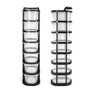 Organizador de Cajones Transparente Rectangular Apilable y Plegable de 7 Niveles de PP para Cocina, Sala de Estar y Oficina - Product Image 3