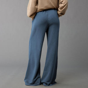 Pantalones de yoga acampanados de algodón de pierna ancha para mujer al por mayor, con cintura alta y cordón, estilo urbano, joggers 2026 - Product Image 3